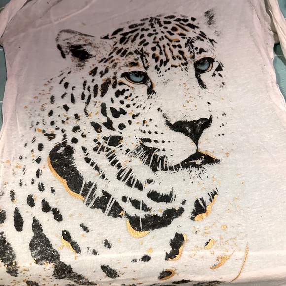 Freeze White Leopard Long Sleeve Sheer Tee - Picture 3 of 7